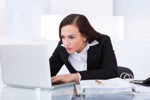 Woman Sitting with bad posture